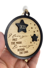 Miss You Beyond the Stars Personalized Memorial Holiday Ornament in Memory of Loved One Christmas Tree Sympathy Gift by Weathered Raindrop