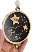 Miss You Beyond the Stars Personalized Memorial Holiday Ornament in Memory of Loved One Christmas Tree Sympathy Gift by Weathered Raindrop