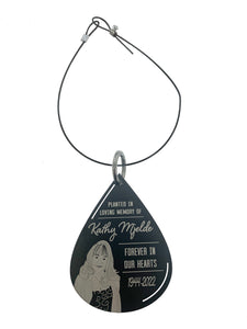 Picture Memorial Tree Dedication Plaque, Personalized Tree Marker Sign, Black