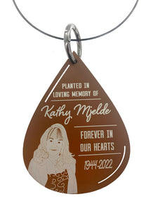 Picture Memorial Tree Dedication Plaque, Personalized Tree Marker Sign, Black