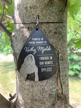 Picture Memorial Tree Dedication Plaque, Personalized Tree Marker Sign, Black