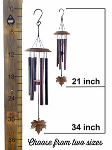 Sympathy "Listen to the Wind" Memorial Leaf Wind Chime Gift in Memory Deep Tone and Personalized by Weathered Raindrop