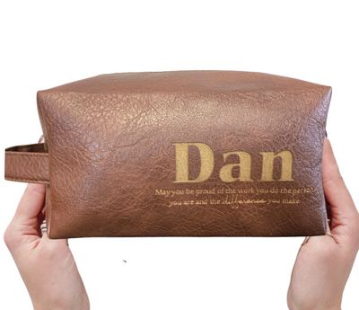 Valentines Thank You Gifts for Men Leather Toiletry Bag Work Gift Travel May You Be Proud of the Work Sign Leather Toiletry Bags with Zipper Employee Appreciation Gift Shaving Bag for Coworker Dad
