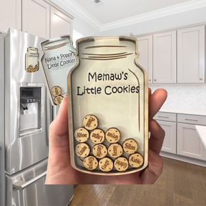 Gifts for Grandma "Grandma's Little Cookies" Personalized Grandchildren Ornament by Weathered Raindrop
