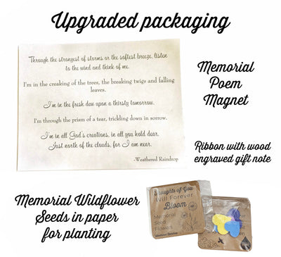 Upgraded Gift Wrapping Add On Option: Includes Memorial Poem Magnet & Memorial Plantable Blooms