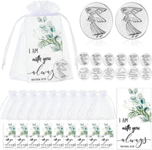 72 Pcs Memorial Angel Sign Coins Set Includes Pocket Angel Tokens Coins Inspirational Christian Bible Verb Quotes Angel Charm with I Am with You Always Cards and White Organza Bags for Home Family