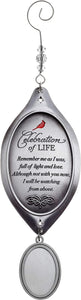 Memorial Gift Celebration of Life Sympathy Ornament- Thoughtful Bereavement Gift to Comfort Grieving Heart (Metal Photo Charm Bottom)