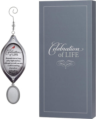 Memorial Gift Celebration of Life Sympathy Ornament- Thoughtful Bereavement Gift to Comfort Grieving Heart (Metal Photo Charm Bottom)