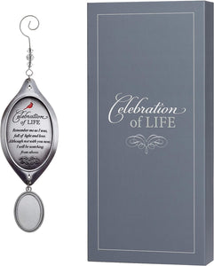 Memorial Gift Celebration of Life Sympathy Ornament- Thoughtful Bereavement Gift to Comfort Grieving Heart (Metal Photo Charm Bottom)