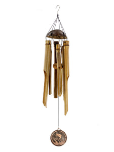 Memorial "Fishing in Heaven" Sympathy Gift Custom Bamboo Wind Chime by Weathered Raindrop