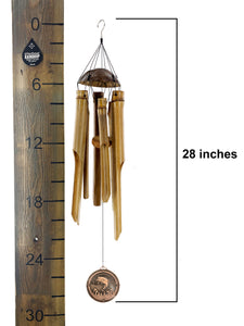 Memorial "Fishing in Heaven" Sympathy Gift Custom Bamboo Wind Chime by Weathered Raindrop
