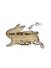 Some Bunny Loves You Easter Magnet or Stand Personalized Gift for Mom, Grandma, Grandpa with Children's Names on Pieces Customized Family Gifts