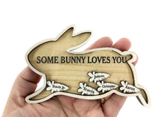 Some Bunny Loves You Easter Magnet or Stand Personalized Gift for Mom, Grandma, Grandpa with Children's Names on Pieces Customized Family Gifts