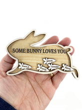 Some Bunny Loves You Easter Magnet or Stand Personalized Gift for Mom, Grandma, Grandpa with Children's Names on Pieces Customized Family Gifts