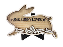 Some Bunny Loves You Easter Magnet or Stand Personalized Gift for Mom, Grandma, Grandpa with Children's Names on Pieces Customized Family Gifts