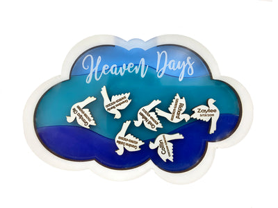 MAGNET Personalized Cloud Remembering Heaven Days Personalized Doves Loved Ones Names, Birth Date & Heaven Date - Add More Through the Years