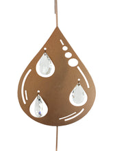 Teardrop Hanging Hook for Wind Chimes, Bird Feeders, Plants, Memorial Garden - Copper Raindrop with Crystal Prisms by Weathered Raindrop