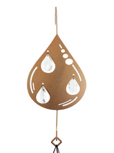 Teardrop Hanging Hook for Wind Chimes, Bird Feeders, Plants, Memorial Garden - Copper Raindrop with Crystal Prisms by Weathered Raindrop