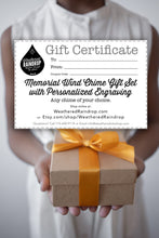 GIFT CERTIFICATE: Memorial Wind Chime Gift Set with Personalized Engraving, Chime of Choice, Printable 4x6 inch Certificate