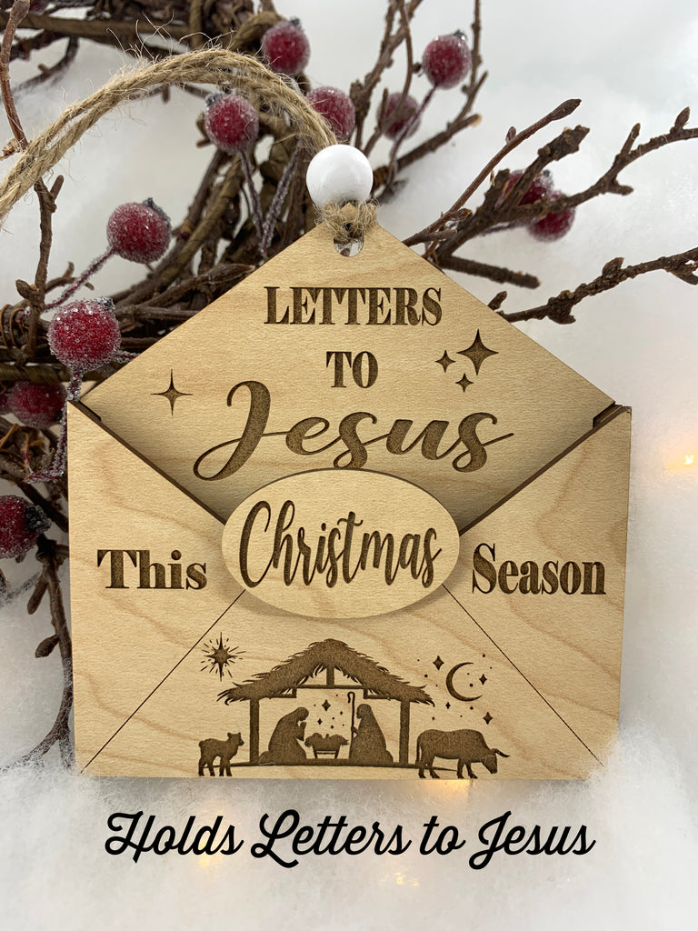 Kids Letter to Jesus Christmas Ornament Family Gifts | Envelope Holds ...