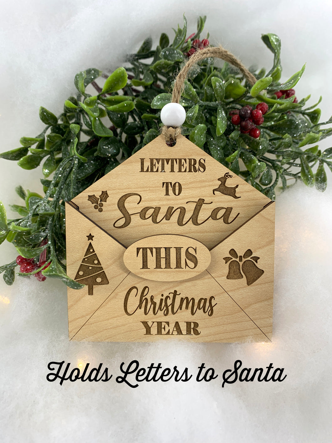 Kids Letter to Santa Holiday Ornament | Envelope Holds Letters | Keepsake Gift by Weathered Raindrop