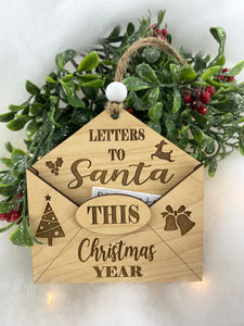 Kids Letter to Santa Holiday Ornament | Envelope Holds Letters | Keepsake Gift by Weathered Raindrop