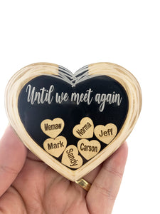 Until We Meet Again Memorial Heart Magnet Personalized Sympathy Gift, Add More Custom Names Throughout the Years, Honoring Those in Heaven