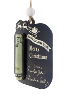 Money Holder Christmas Ornament Happy Birthday Jesus Holiday Faith Gift by Weathered Raindrop