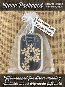 Mother's Day Grandparents Gift "We Love You to Pieces" Personalized Grandchildren Keepsake by Weathered Raindrop