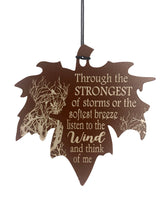 Sympathy "Listen to the Wind" Memorial Leaf Wind Chime Gift in Memory Deep Tone and Personalized by Weathered Raindrop