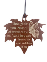 Memorial Butterfly Wind Chime Gift Sympathy Leaf Wind Chime in Memory Deep Tone and Personalized by Weathered Raindrop