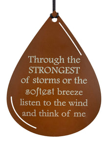 Memorial Teardrop Personalized Wind Chime Sympathy Gift Box Set After Loss - Listen to the Wind Windchimes