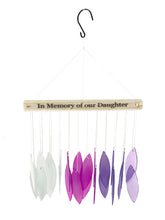 SALE: In Memory of Our Daughter Stained Glass Custom Wind Chime Sun Catcher Combo Purple Sympathy Gift by Weathered Raindrop