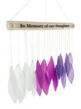 SALE: In Memory of Our Daughter Stained Glass Custom Wind Chime Sun Catcher Combo Purple Sympathy Gift by Weathered Raindrop