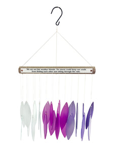 SALE: Friendship Sun Catcher Gift Stained Glass Wind Chime Sending Support During Tough Times Thinking of You Gifts by Weathered Raindrop
