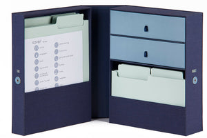Baby Loss and Remembrance Box | the Vault | Memory Box | Fabric Linen Memory Box W/ 52 Labels for Customizing, 10 Folders, 2 Caddies