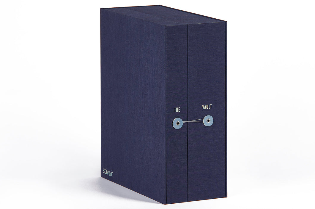 Baby Loss and Remembrance Box | the Vault | Memory Box | Fabric Linen Memory Box W/ 52 Labels for Customizing, 10 Folders, 2 Caddies