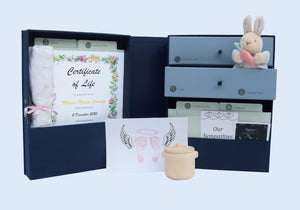 Baby Loss and Remembrance Box | the Vault | Memory Box | Fabric Linen Memory Box W/ 52 Labels for Customizing, 10 Folders, 2 Caddies